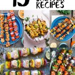 Pinterest graphic with text overlay reading "15 camping skewer recipes"