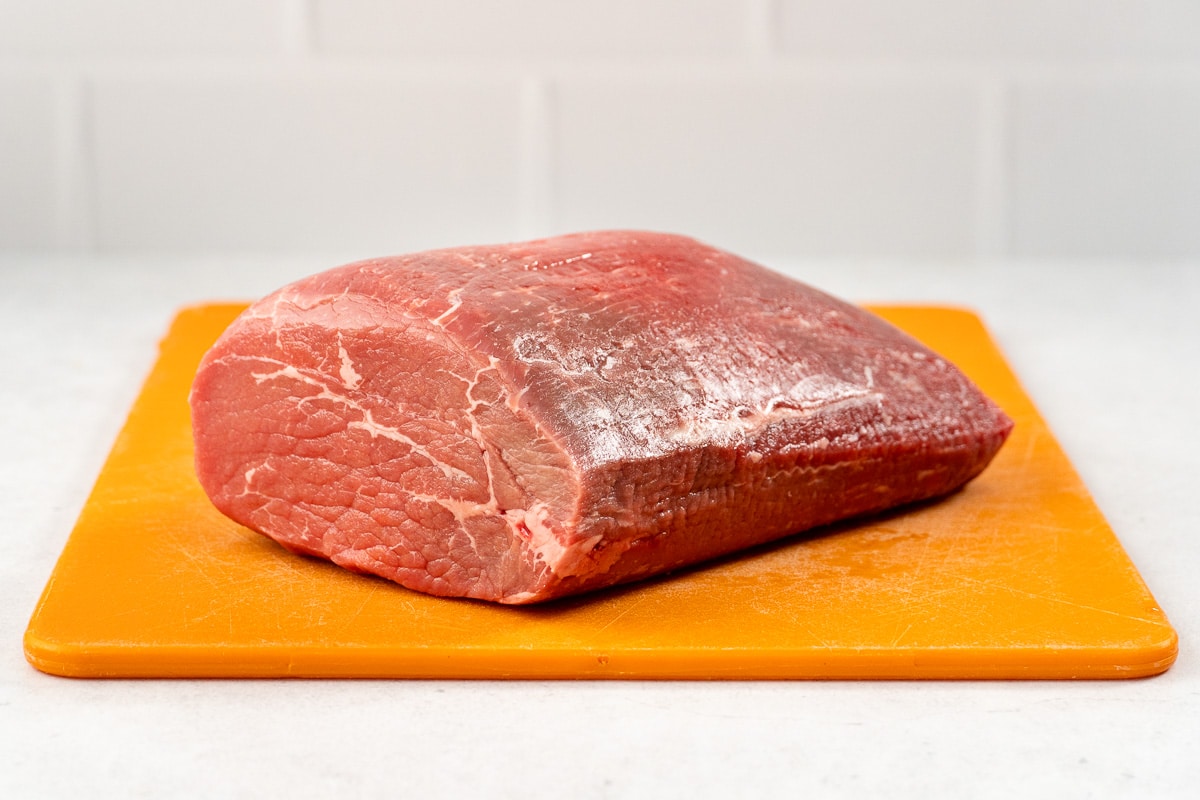 Eye of round on a cutting board