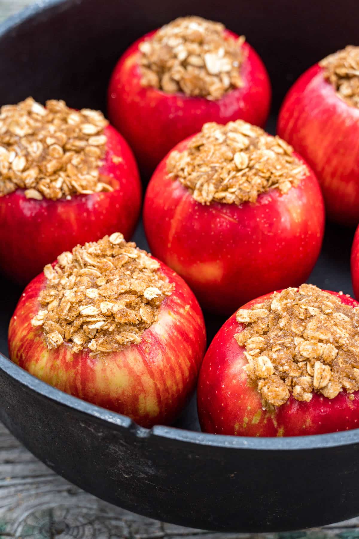 Apples in a dutch oven.