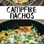 Pinterest graphic with text overlay reading "campfire nachos"