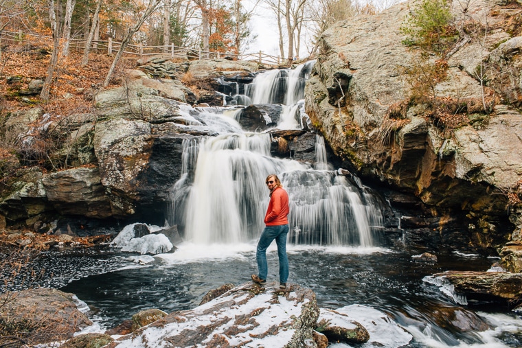 The waterfall at Devil's Hopyard State Park