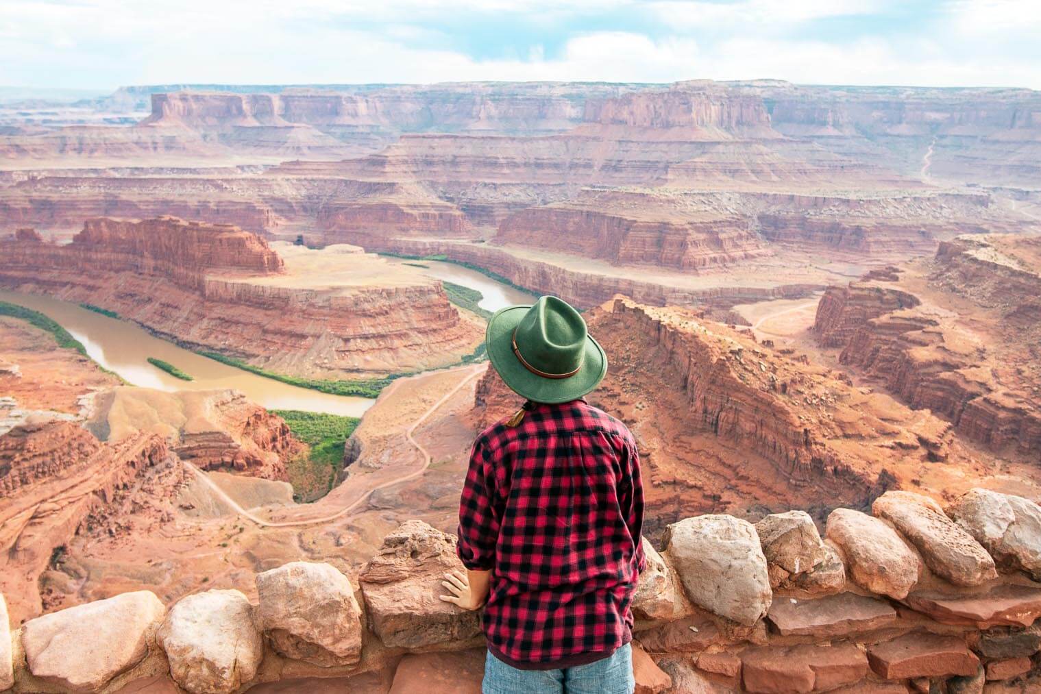 Megan looking into the canyon at dead horse state park