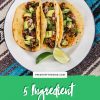 Pinterest graphic with text overlay reading "5 ingredient TVP tacos"