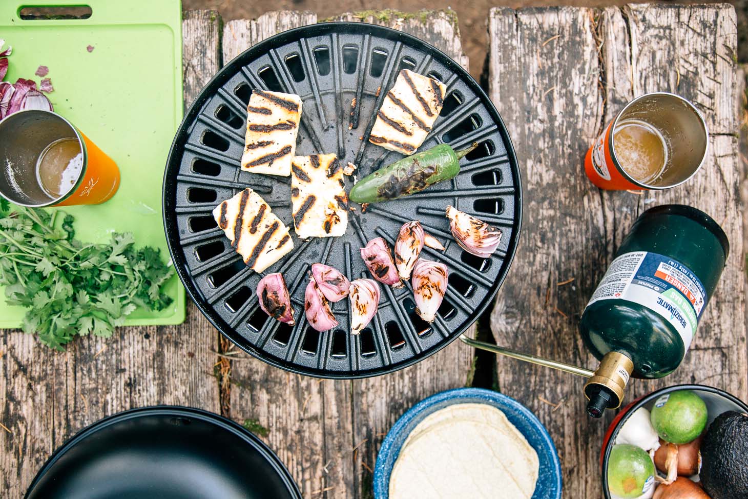 These Grilled Halloumi Tacos are a great vegetarian camping meal. Easy to prepare and even easier to clean up, this is simple camping food at it's best!