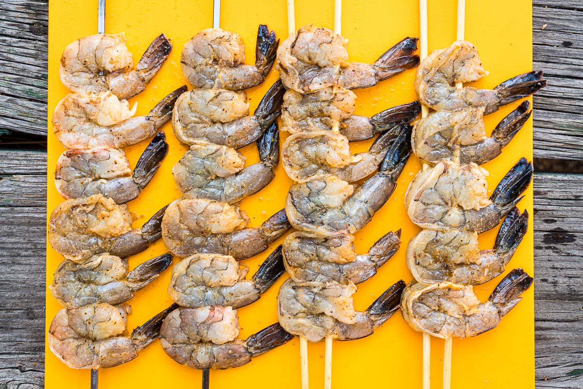 Shrimp on skewers