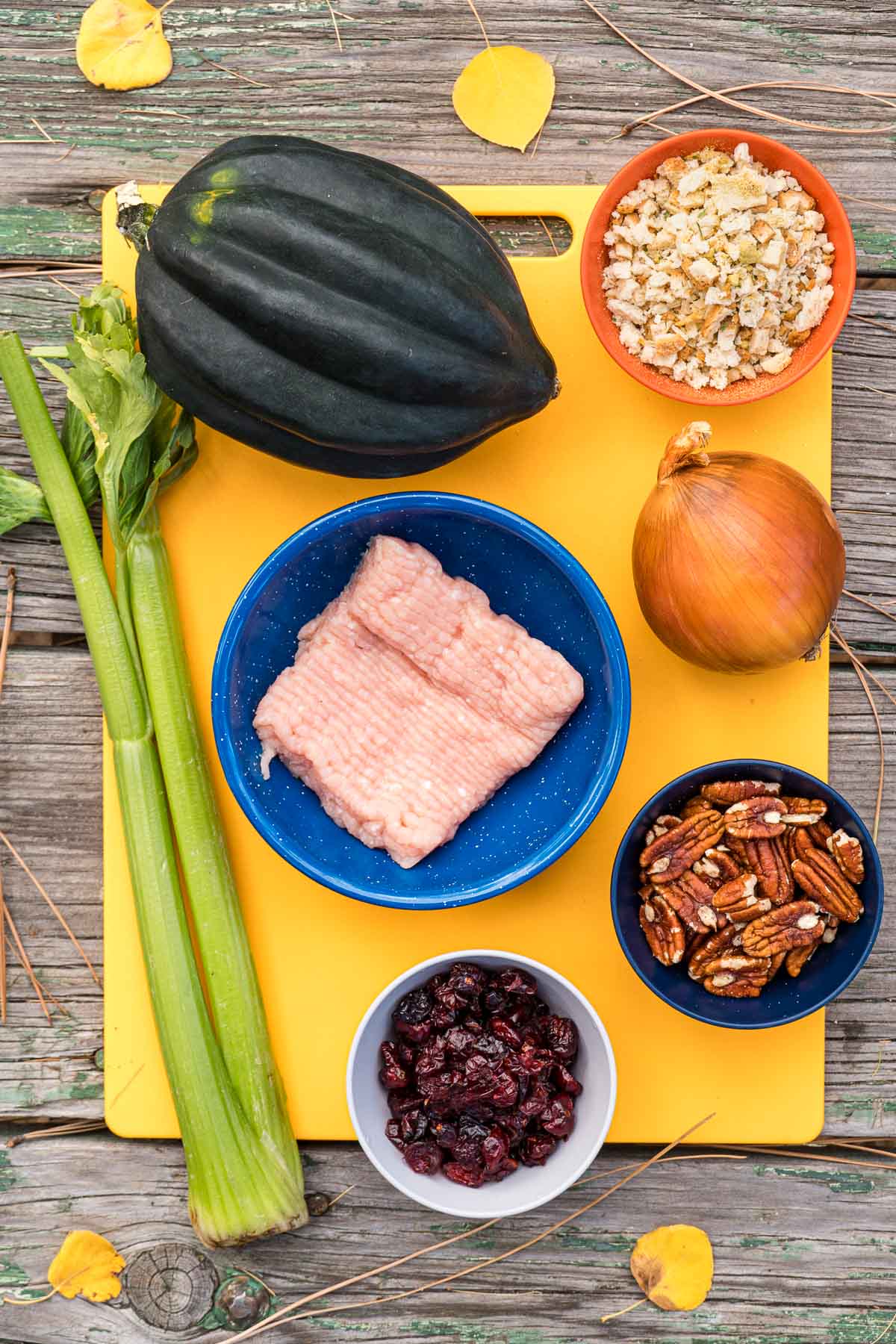 Recipe ingredients displayed on a table.