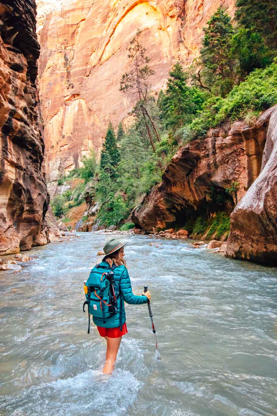 Megan hiking the Narrows