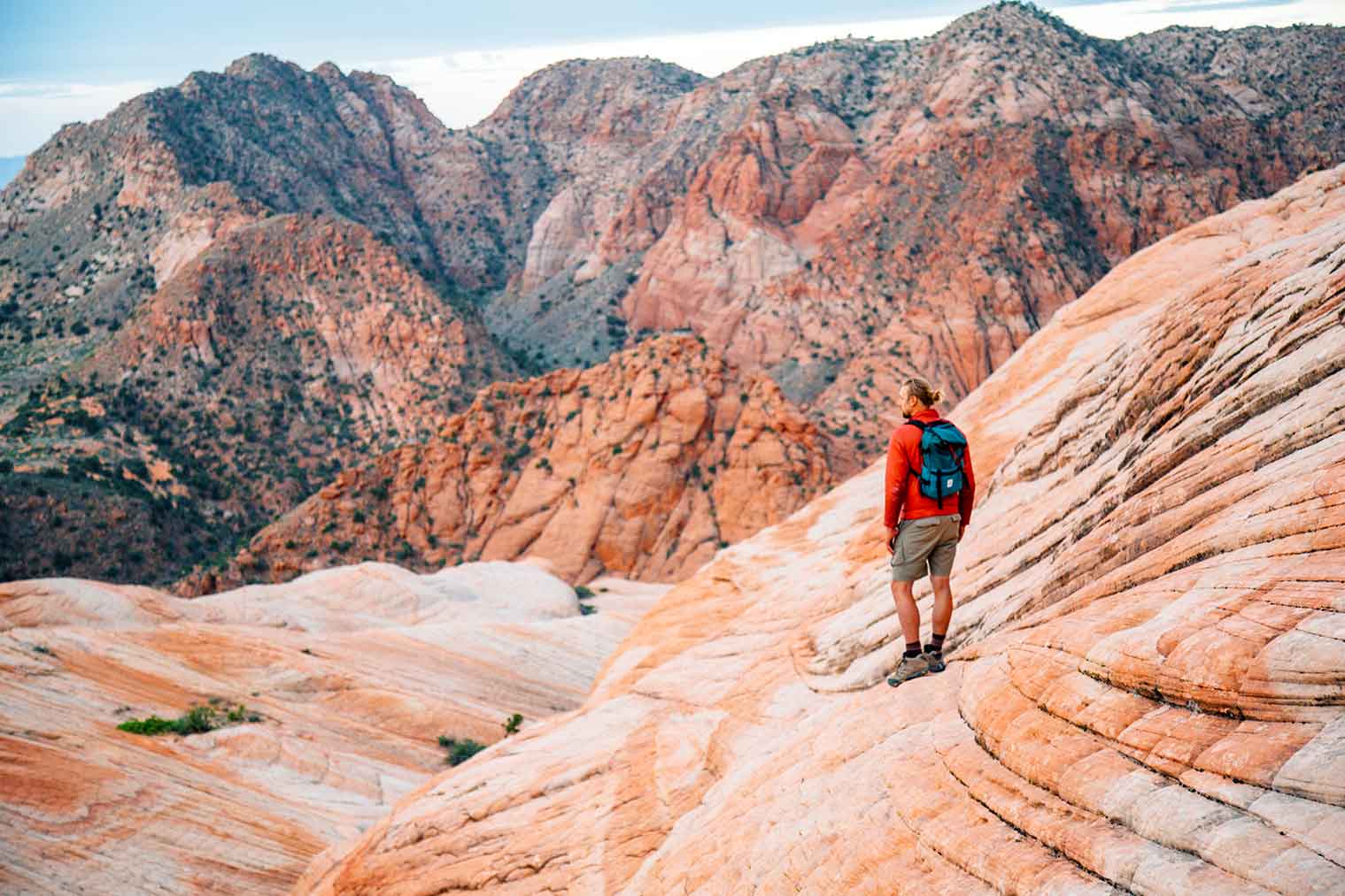 Michael hiking at yants flat