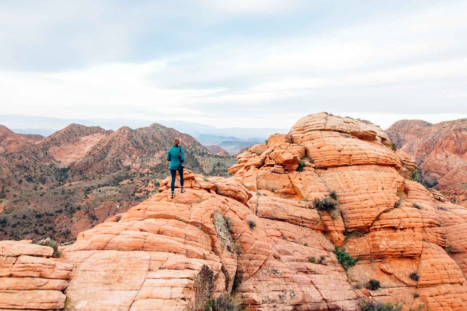 Megan hiking at yants flat