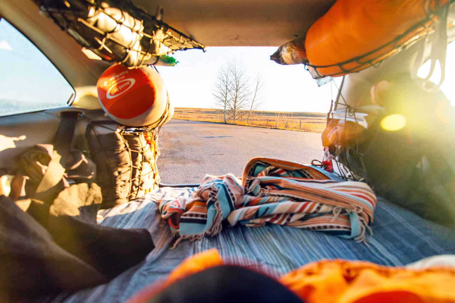 View from a car camper