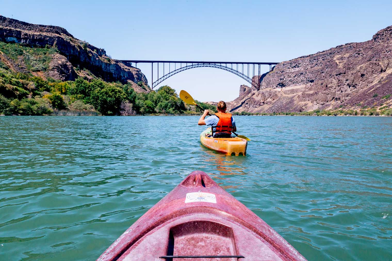 Michael Kayaking on the Snake River in Twin Falls, Idaho