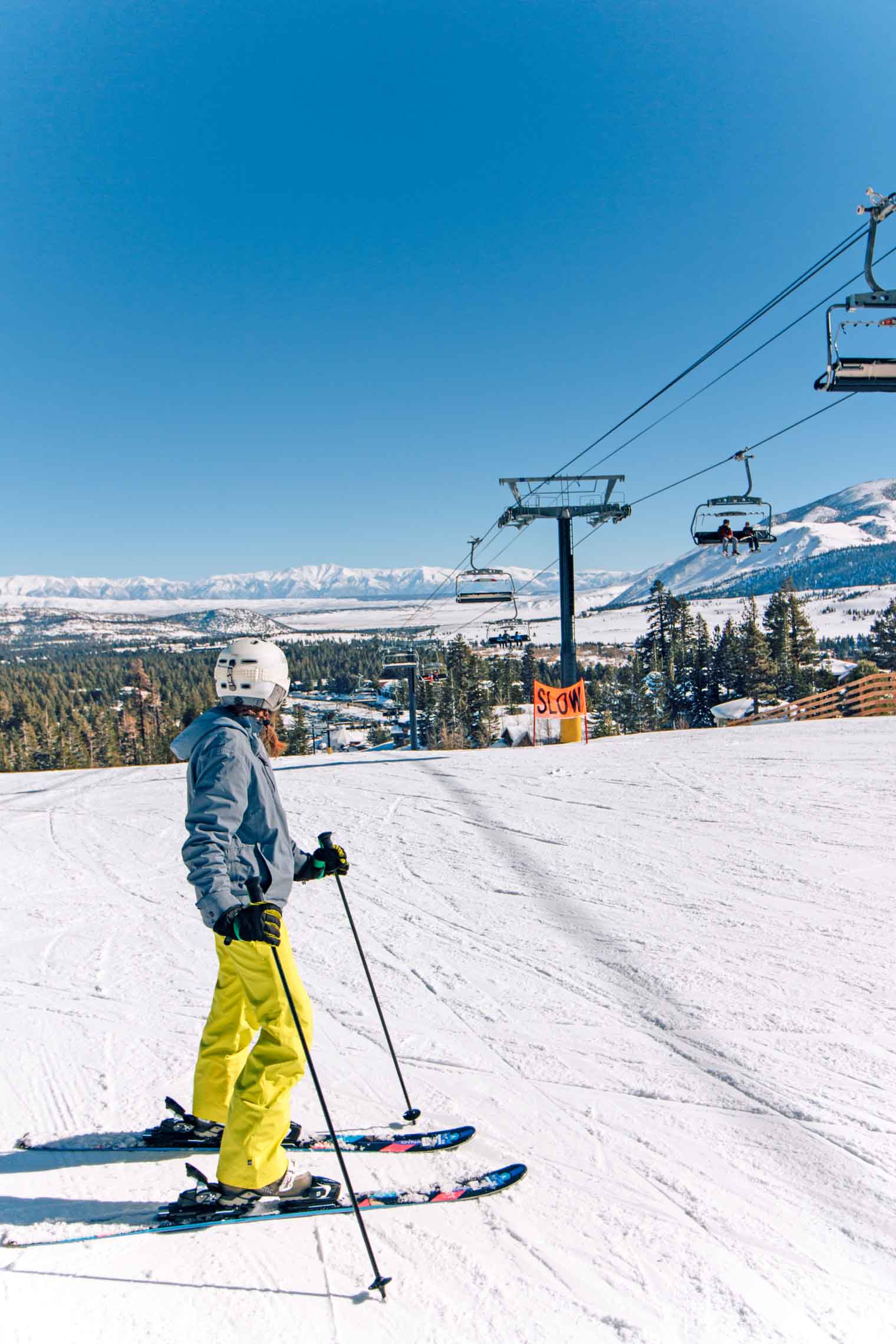 Megan at the top of Mammoth Mountain