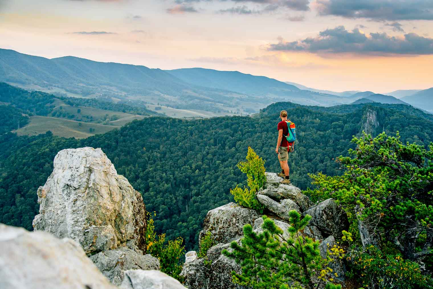 Sunset at Nelson Rocks in West Virginia