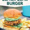 Pinterest graphic with text overlay reading "Sweet potato black bean burger"