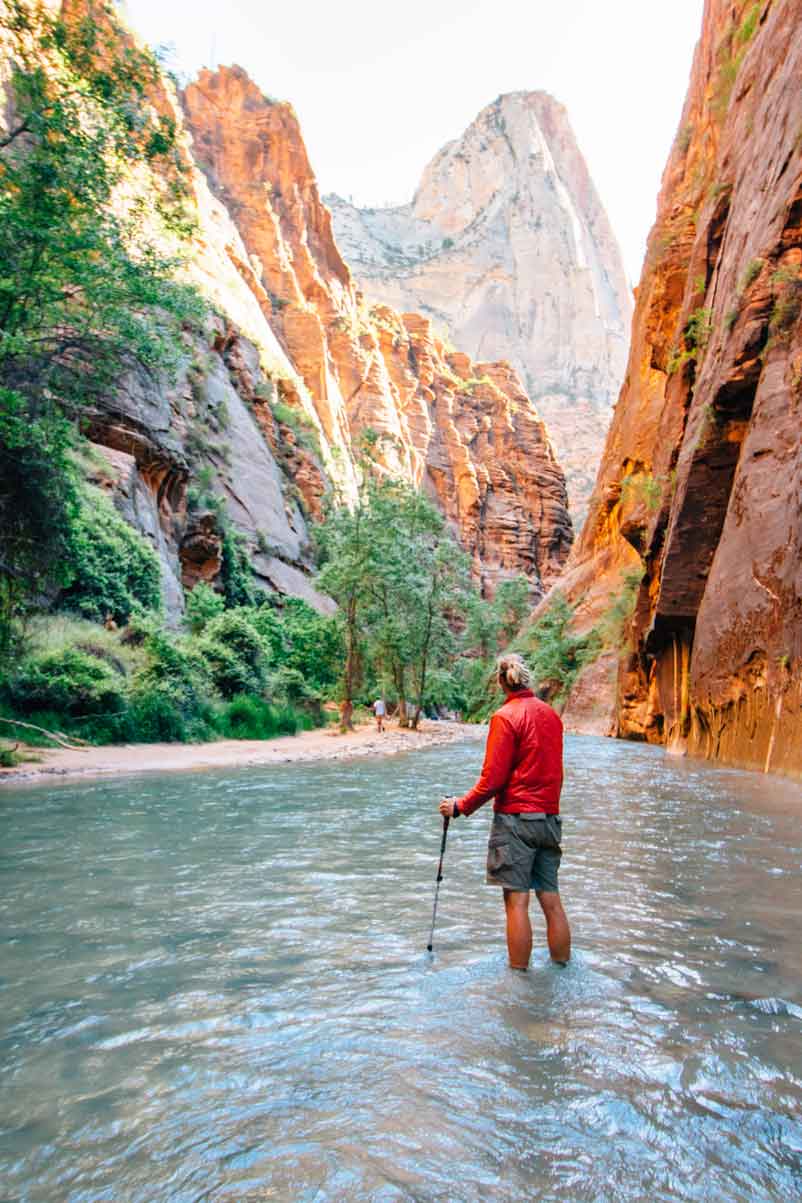 Michael standing in the middle of the river in the Narrows