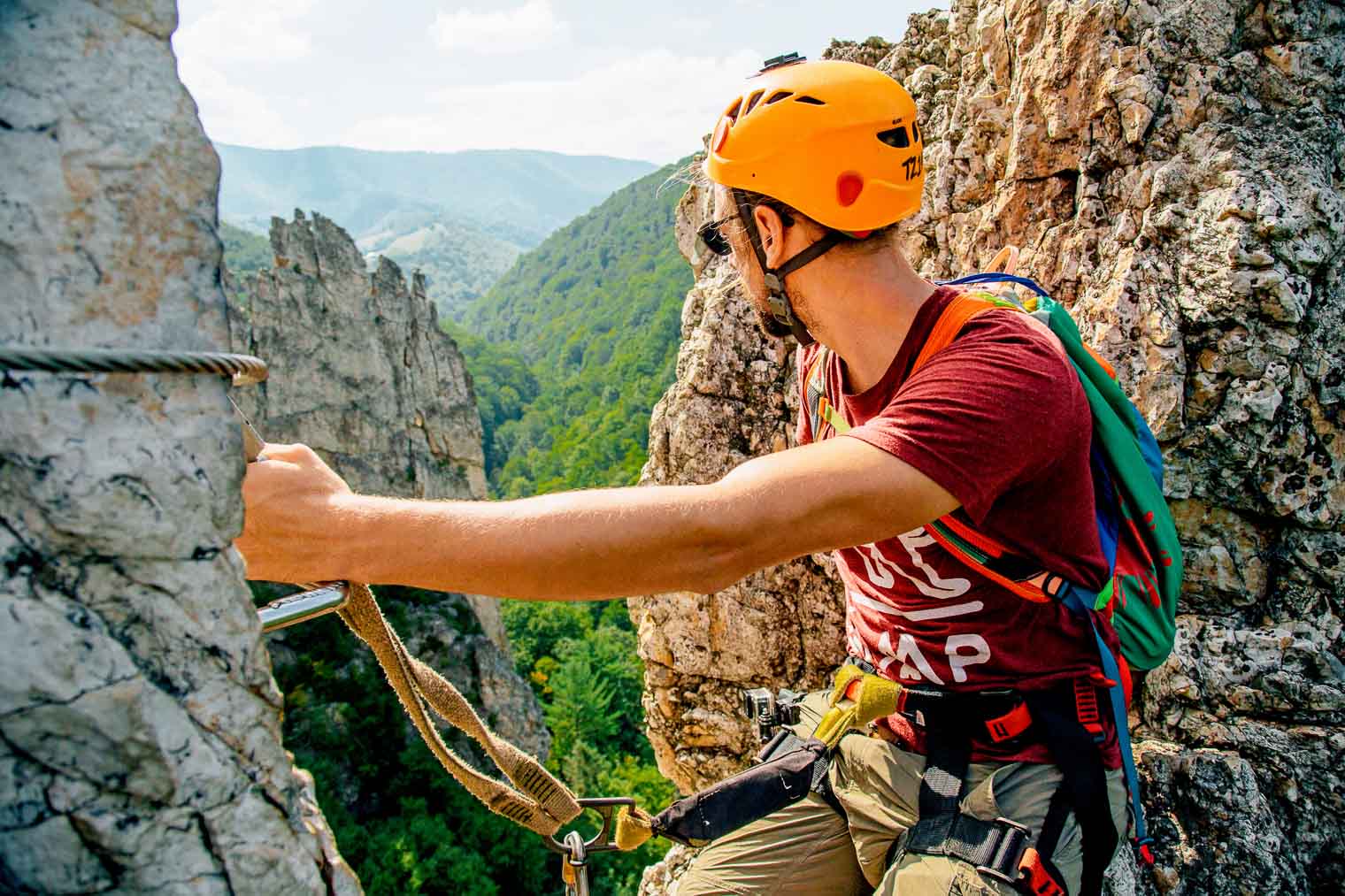 Michael on the NRocks Via Ferrata in West Virginia