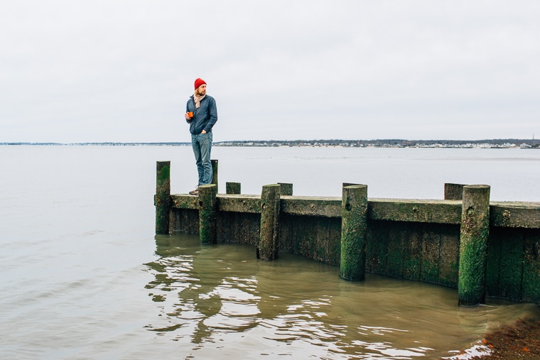 Michael standing at the end of a pier