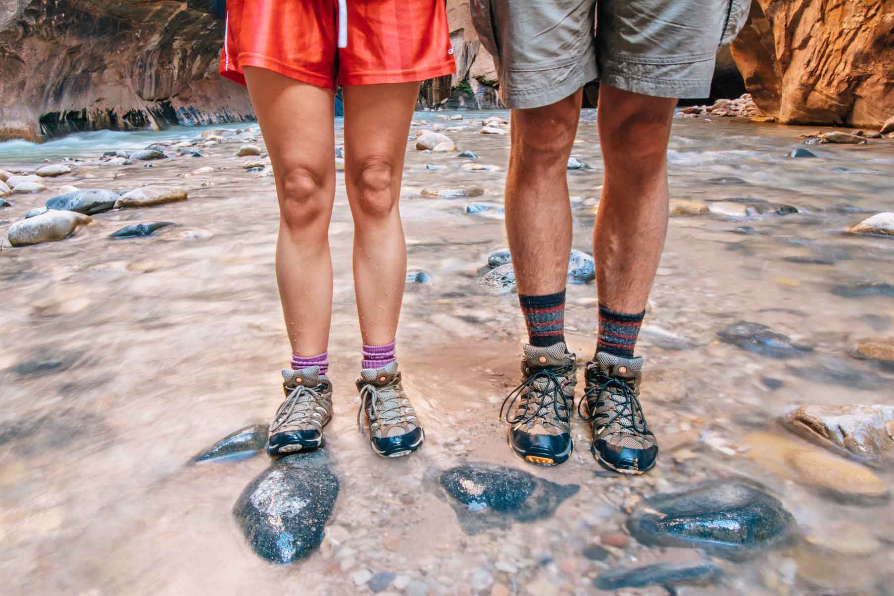 Megan and Michael wearing hiking boots