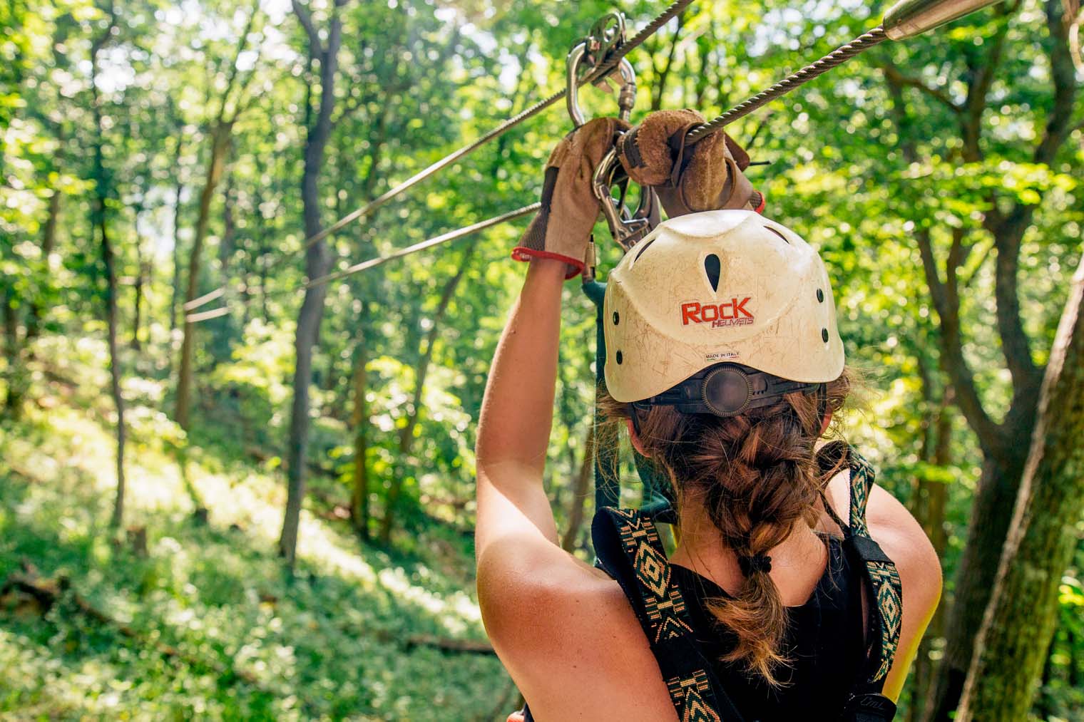 Megan Ziplining at NRocks in West Virginia