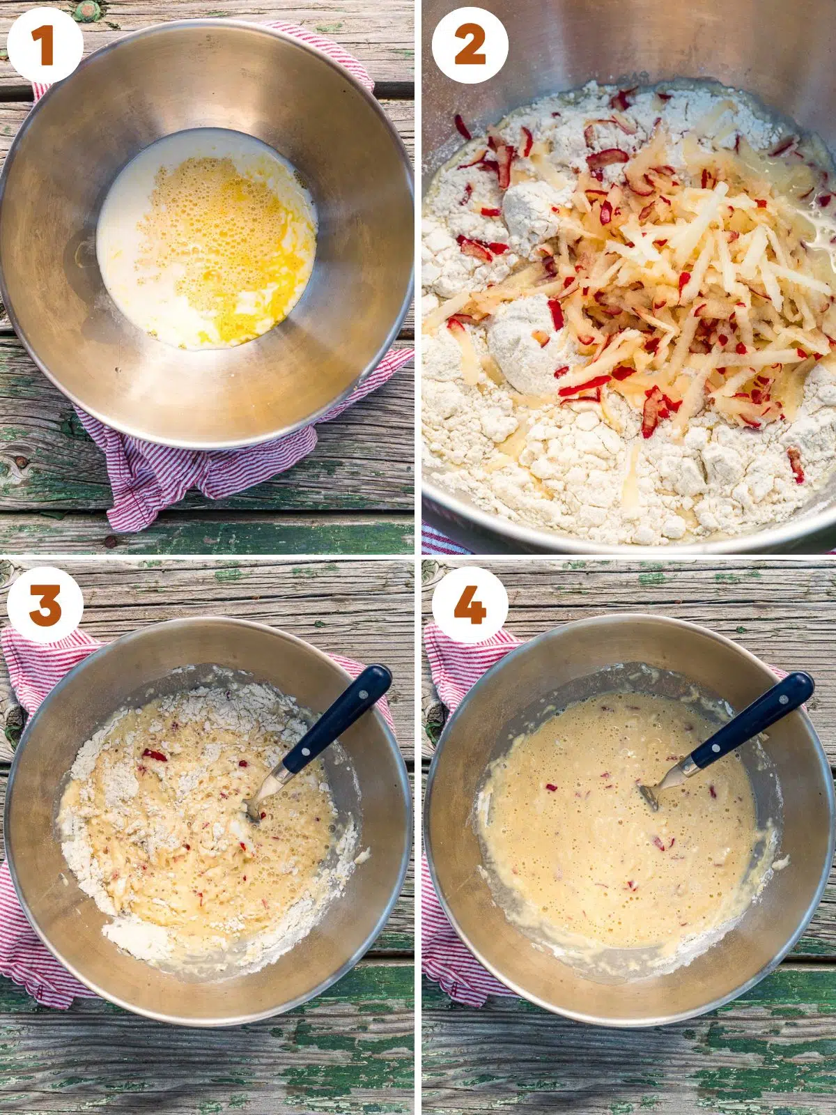 Steps to make apple pancake batter