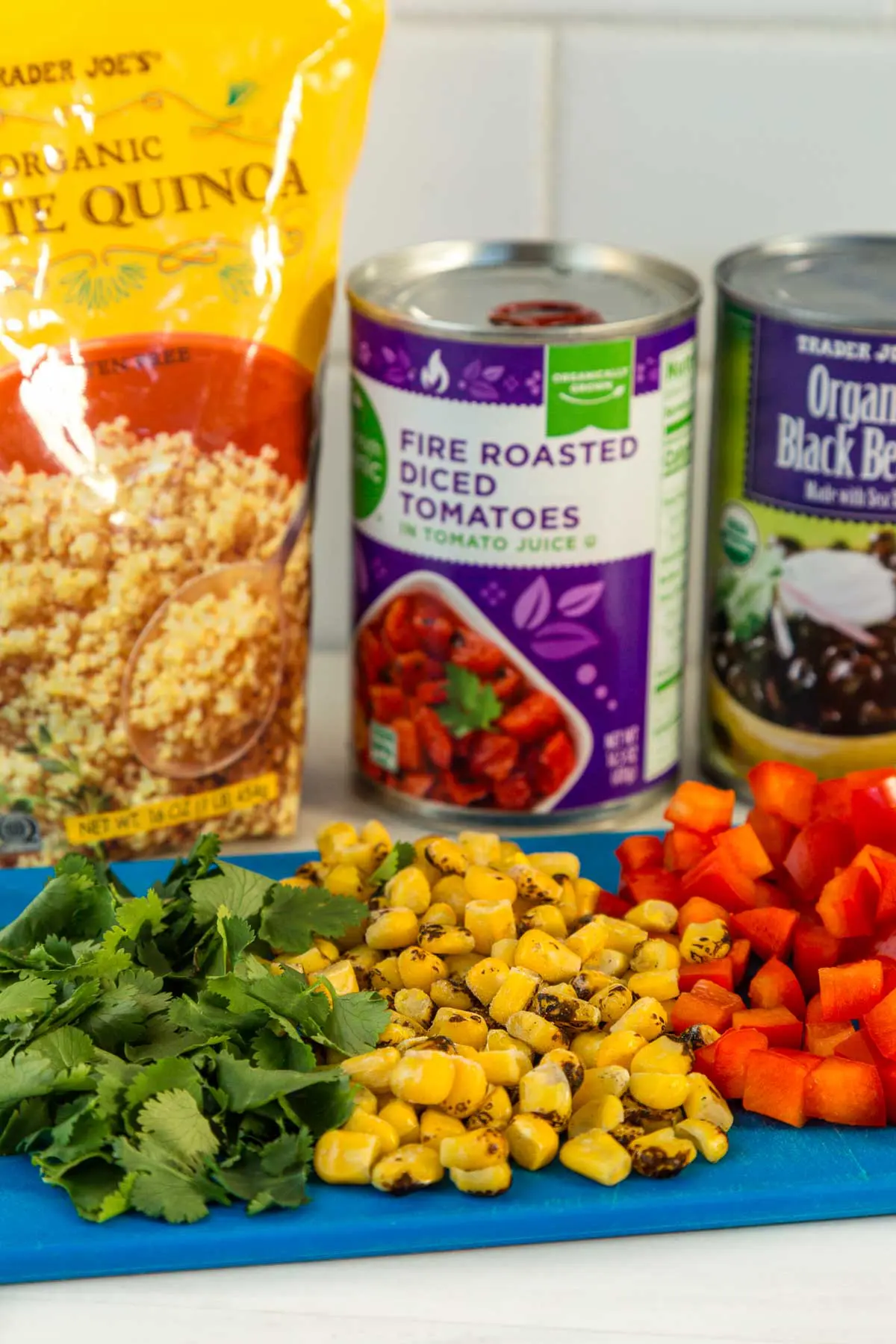 Ingredients for quinoa burrito bowls