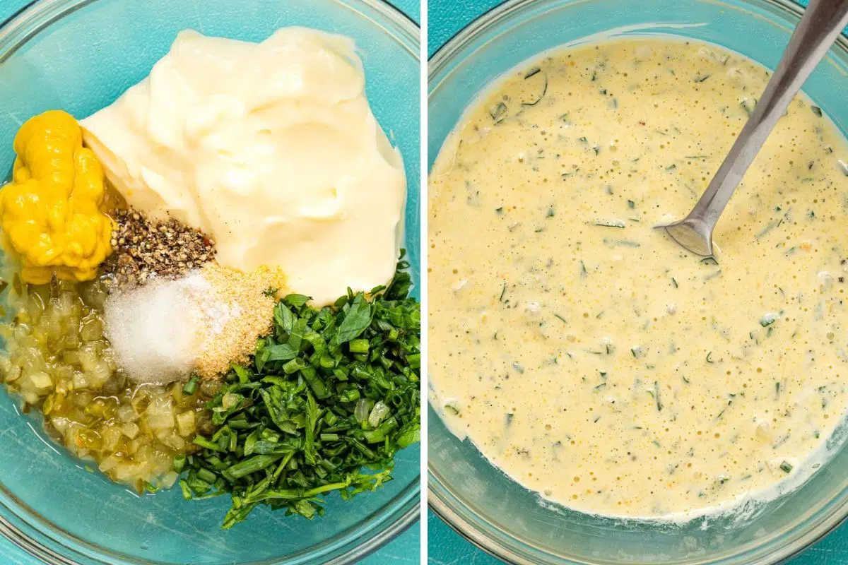 Steps to make potato salad dressing