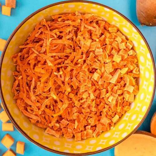 Dehydrated sweet potatoes in a bowl