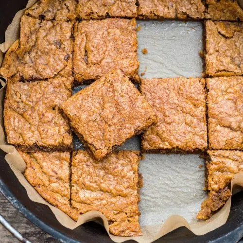 Blondie squares in a Dutch oven