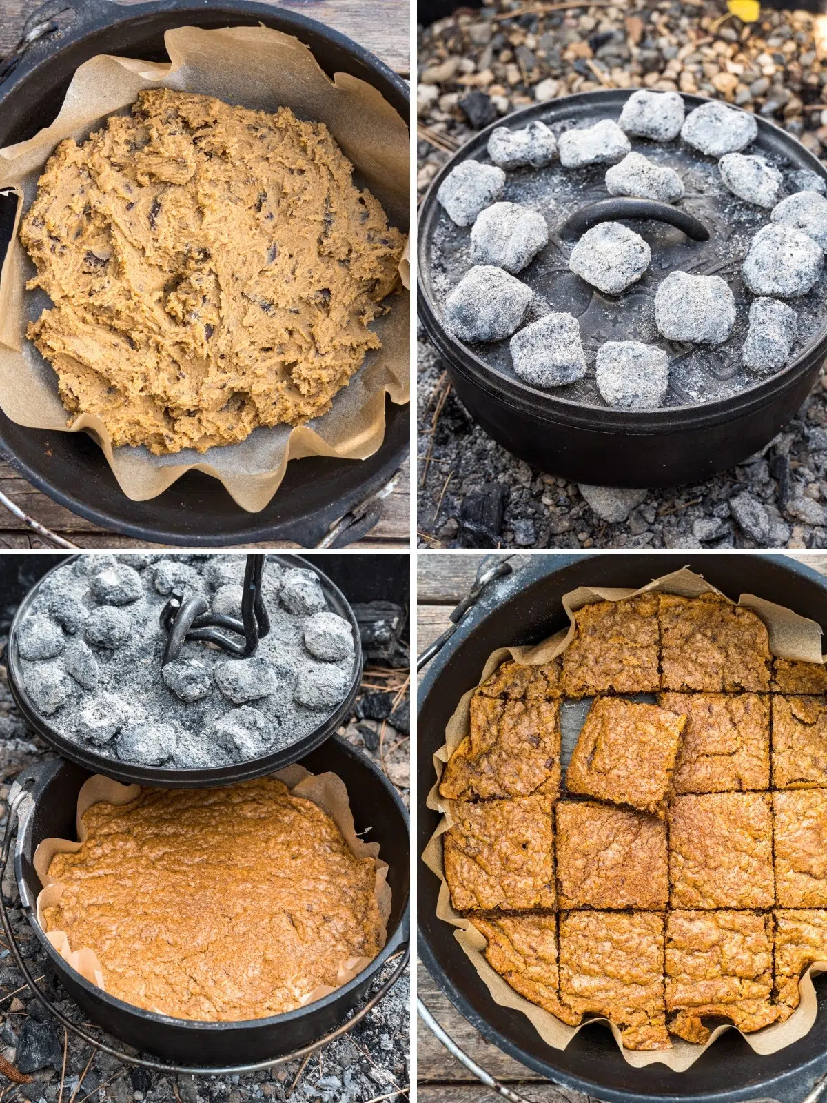 How to make blondies in a dutch oven steps 5-8