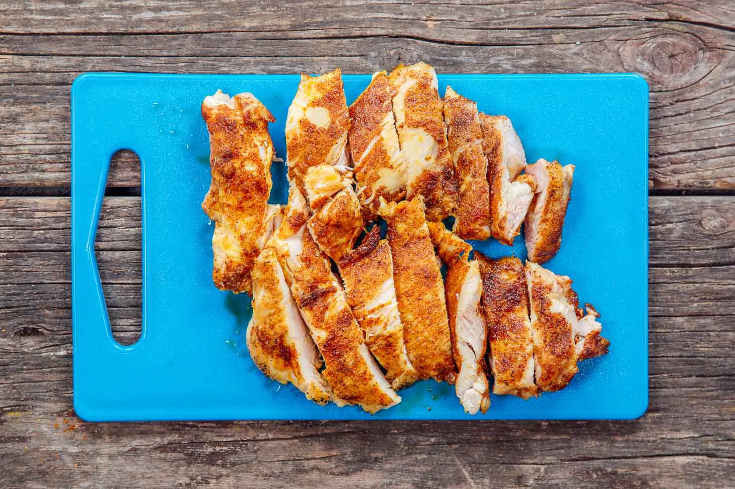 Moroccan spiced chicken on a cutting board