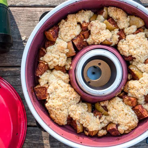 Apple cobbler in an omnia oven