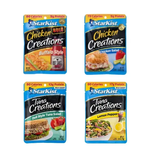 4 chicken and tuna pouches