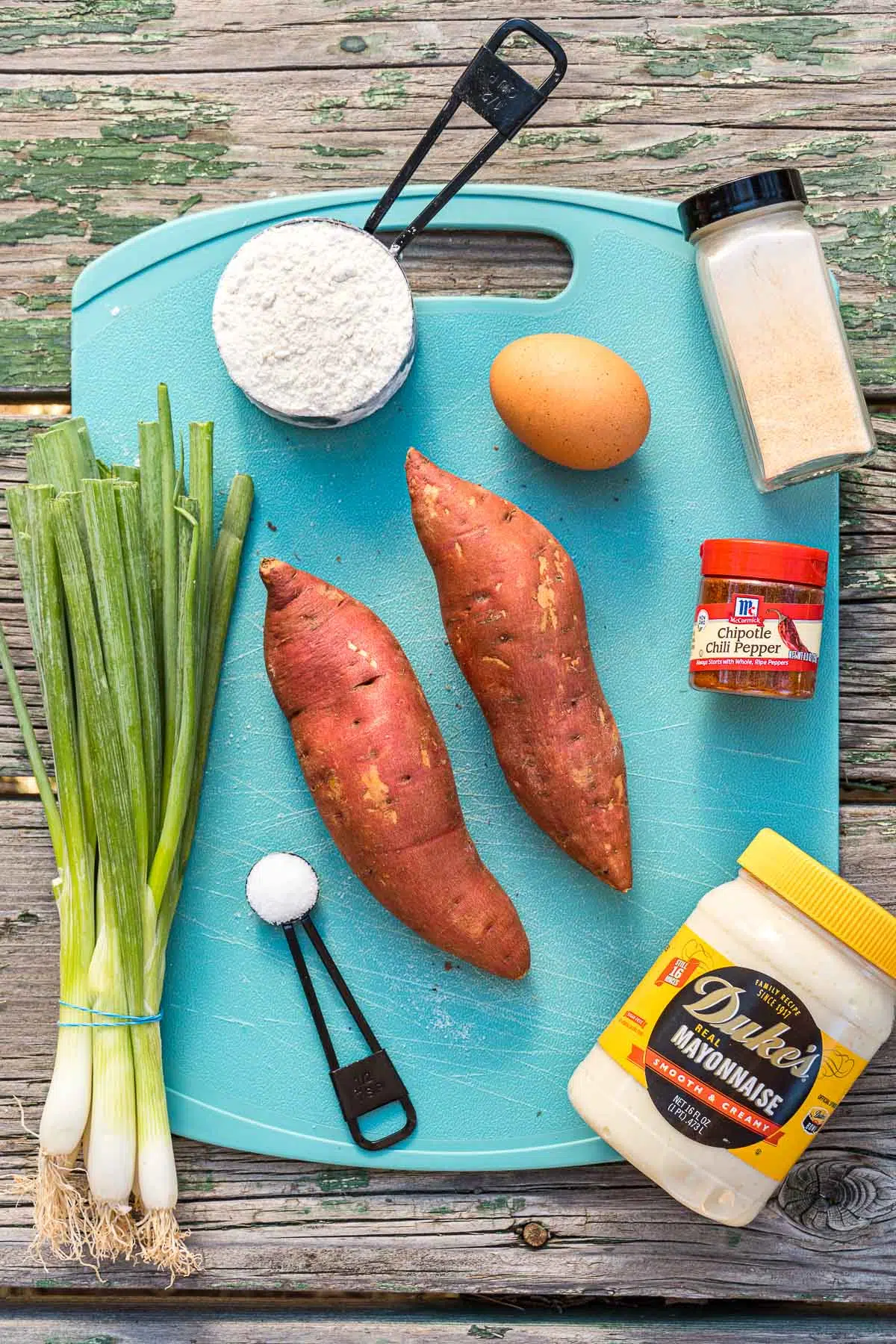 Ingredients for sweet potato fritters