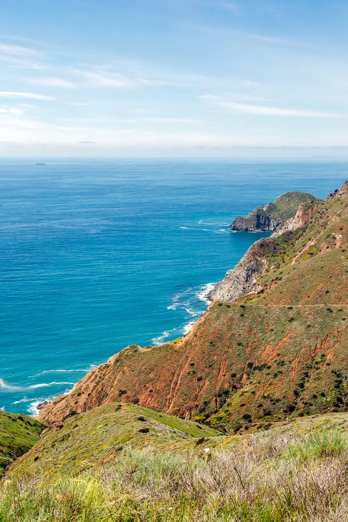 View of Catalina Island and the Pacific Ocean